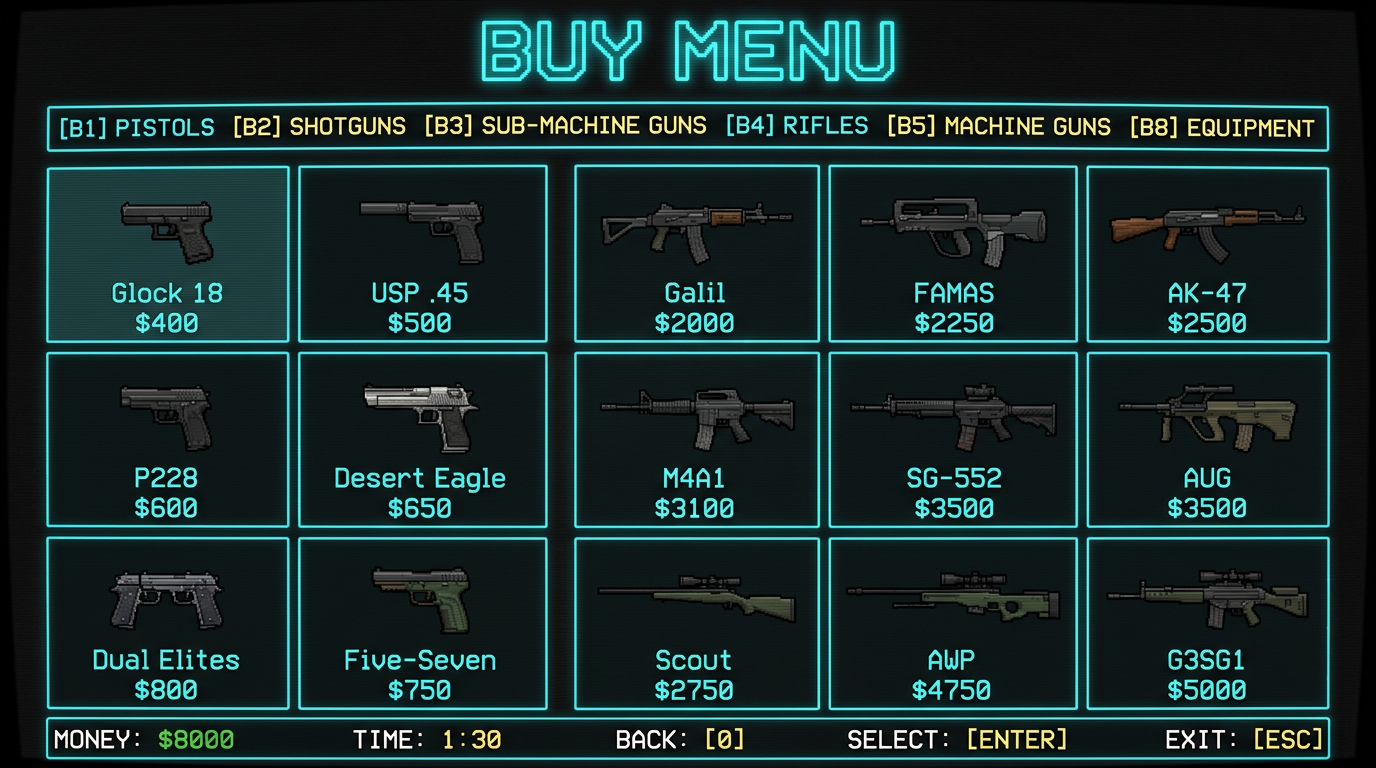 Menu de Compras Completo — Buy Menu