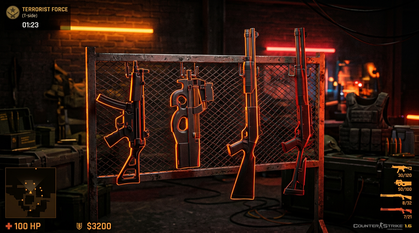 Shotguns e SMGs — MP5, P90, M3, XM1014